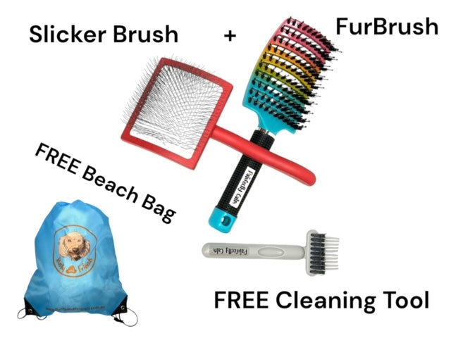 Pawfectly Calm FurBrush & Slicker Brush BUNDLE